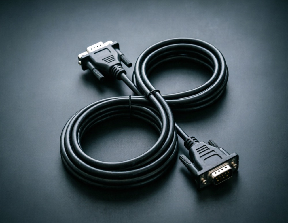 HMI communication cable with dual DB9 connectors